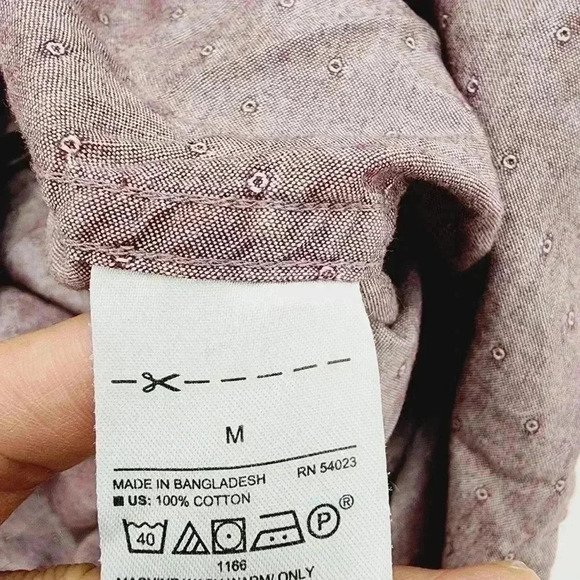 Banana Republic Stretch Soft Textured Button down Long sleeve Men's Shirt M - Picture 6 of 7